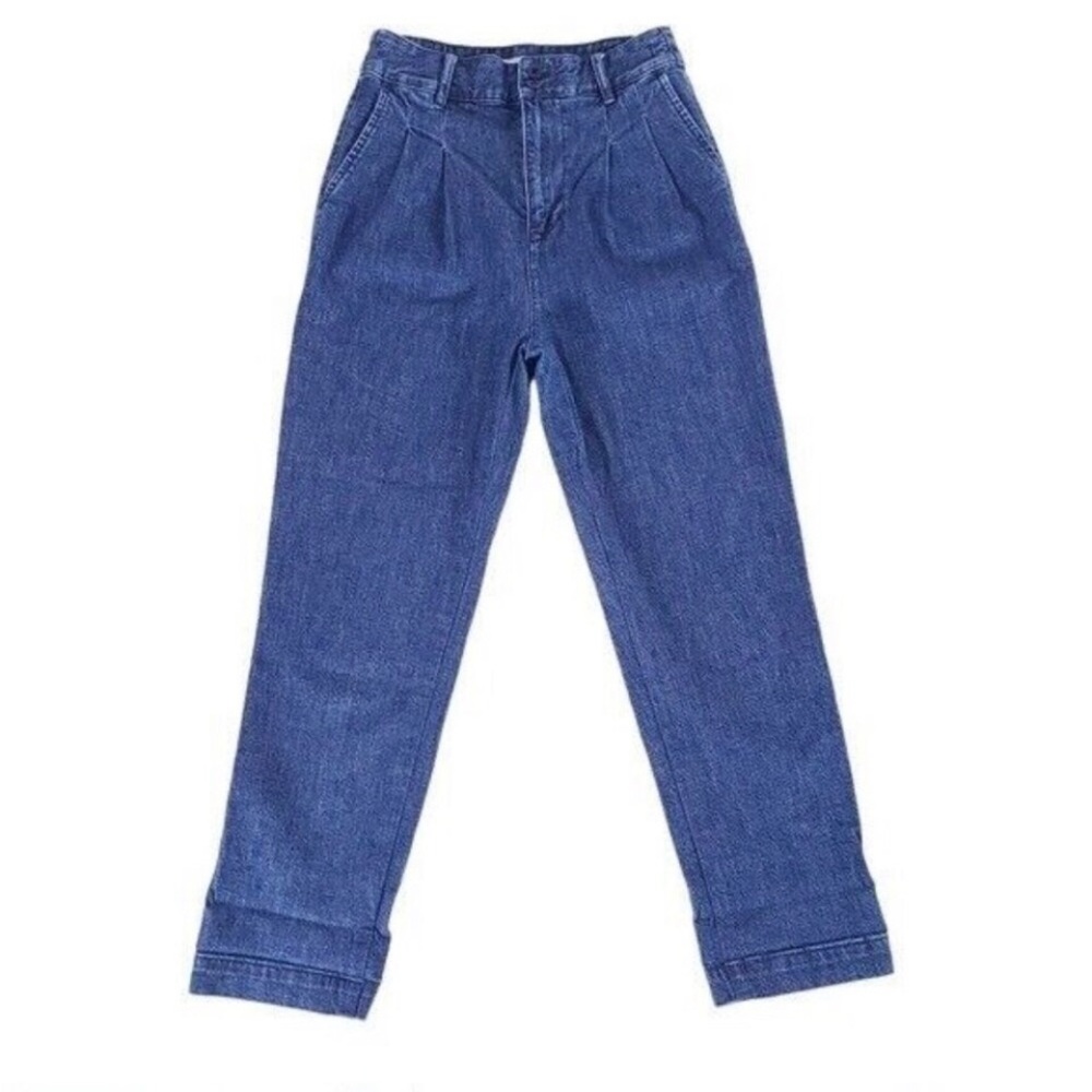 Madewell Pleated Wide Leg Crop High Rise Jeans Size 00